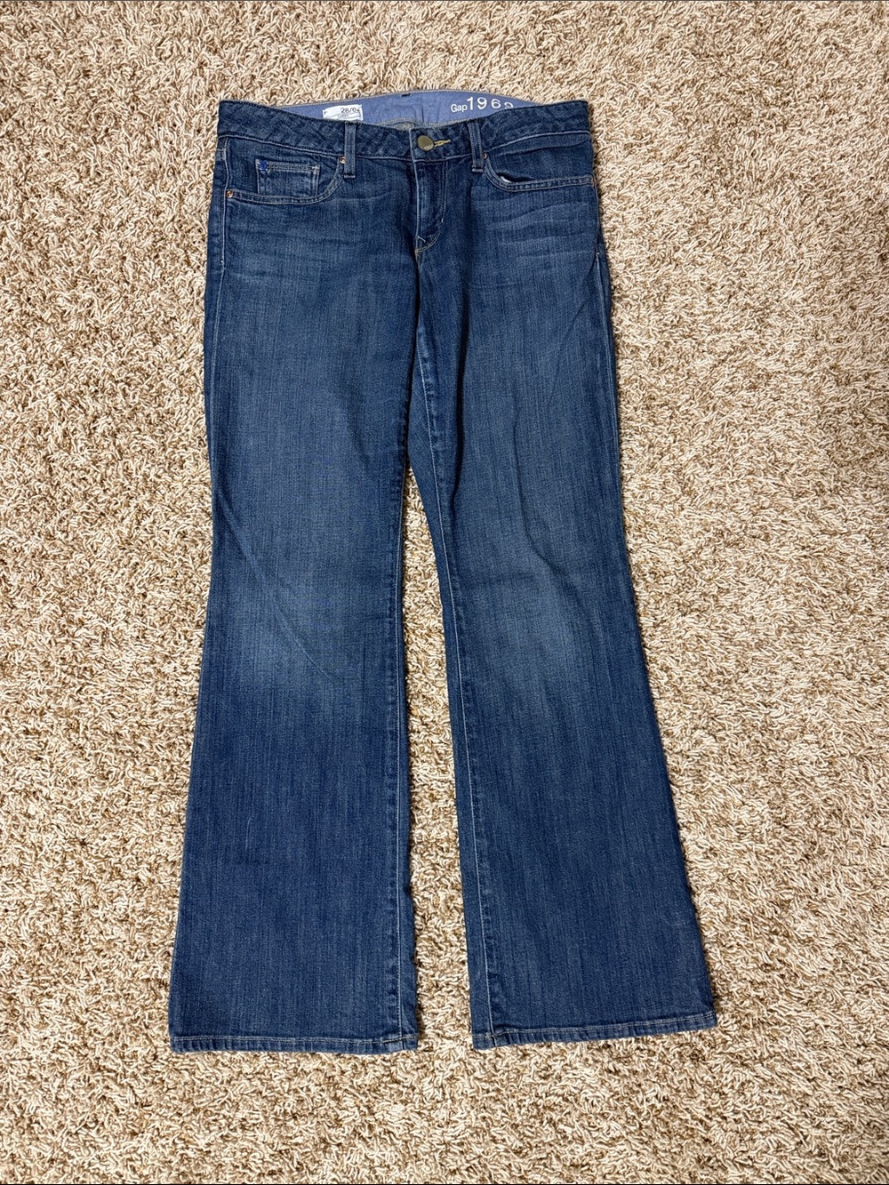 GAP Women's Deep Indigo Flare Jeans - Size 28/6a Curvy